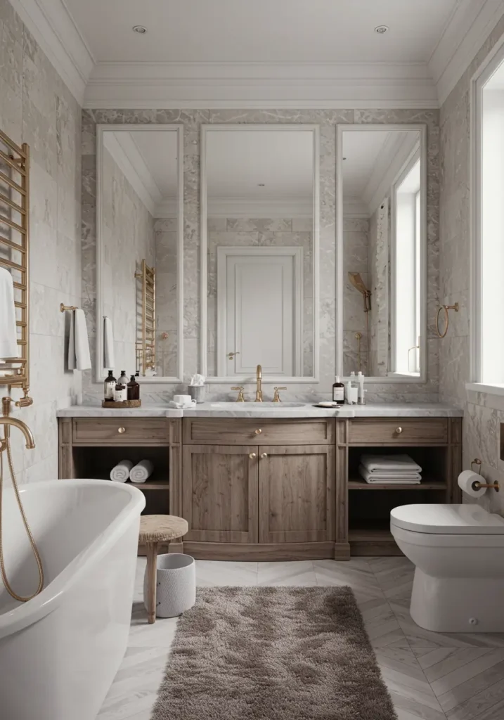 Capturing the romance of Parisian apartments and French countryside, this design combines vintage elegance with modern functionality through classic French elements.