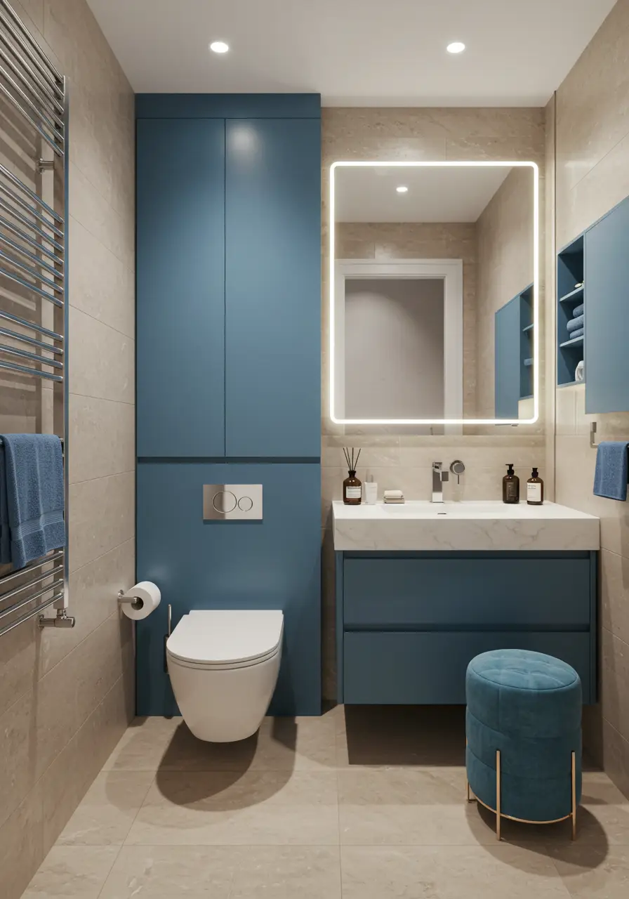 Designed for families with members who have sensory sensitivities or special needs, this powder room creates a calming, predictable environment that reduces overstimulation while maintaining functionality for all family members.