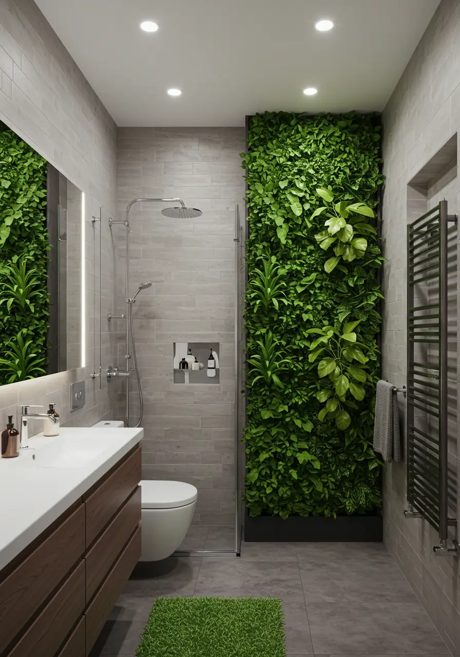 Transforming the bathroom into a living greenhouse, this design maximizes the human connection to nature within the smallest possible footprint. Perfect for plant enthusiasts living in concrete jungles.