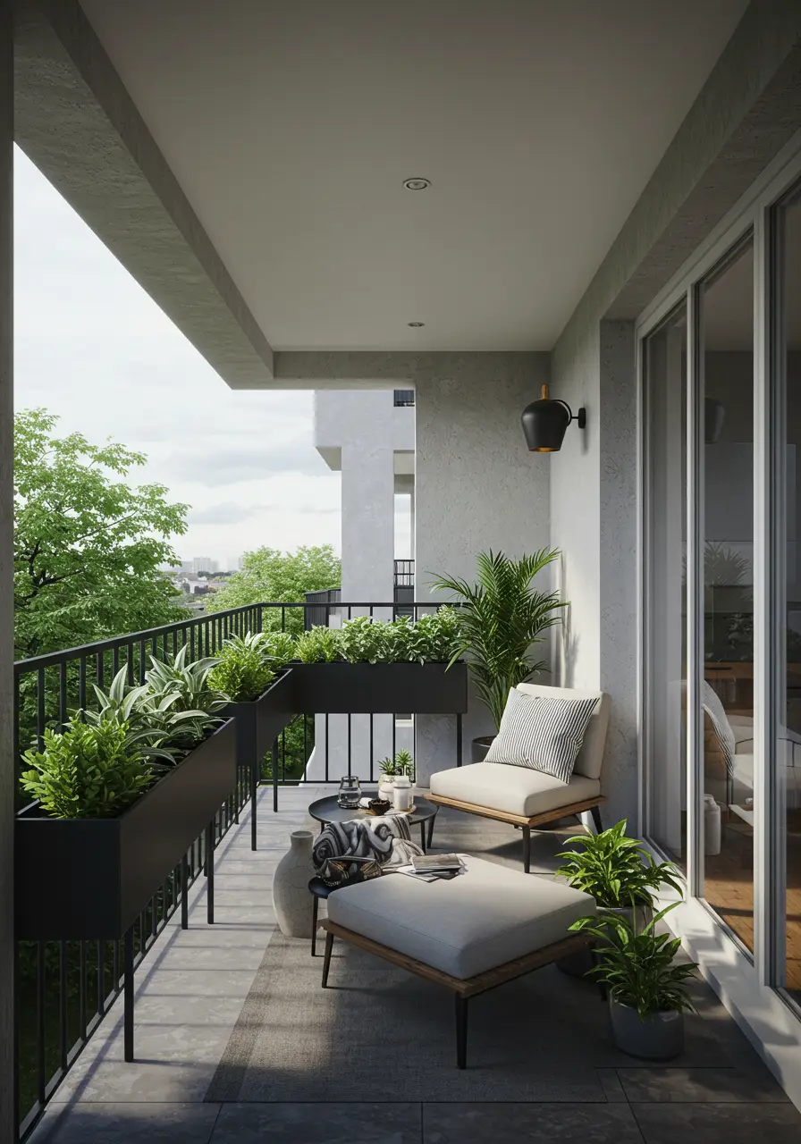 Designed for urban environments with air quality concerns, this concept integrates air-purifying plants and technological solutions while maintaining clean design principles essential for healthy living.