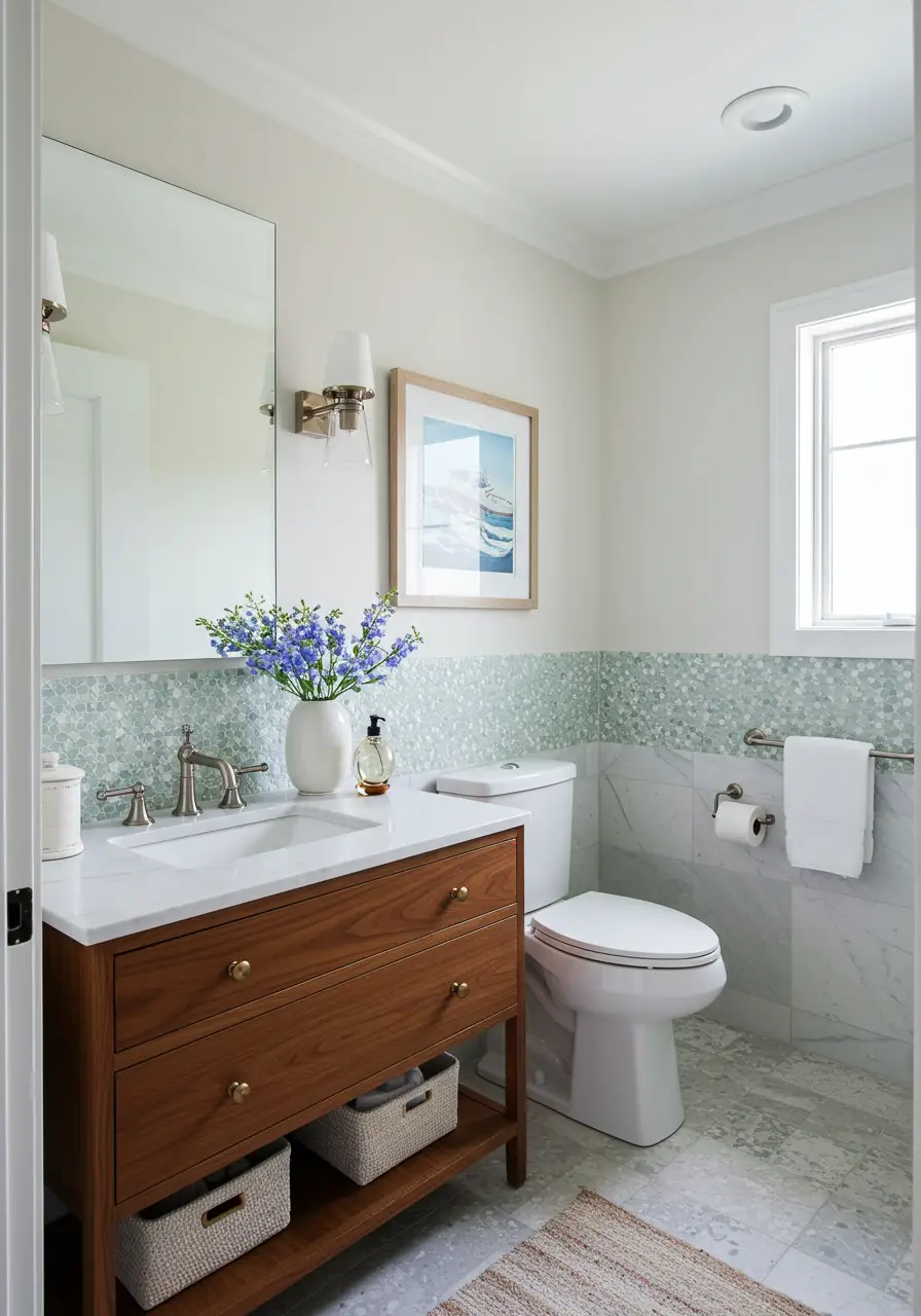 Inspired by weathered driftwood and sea-glass, this design captures the calming essence of coastal living through bleached woods, soft textures, and ocean-inspired forms.