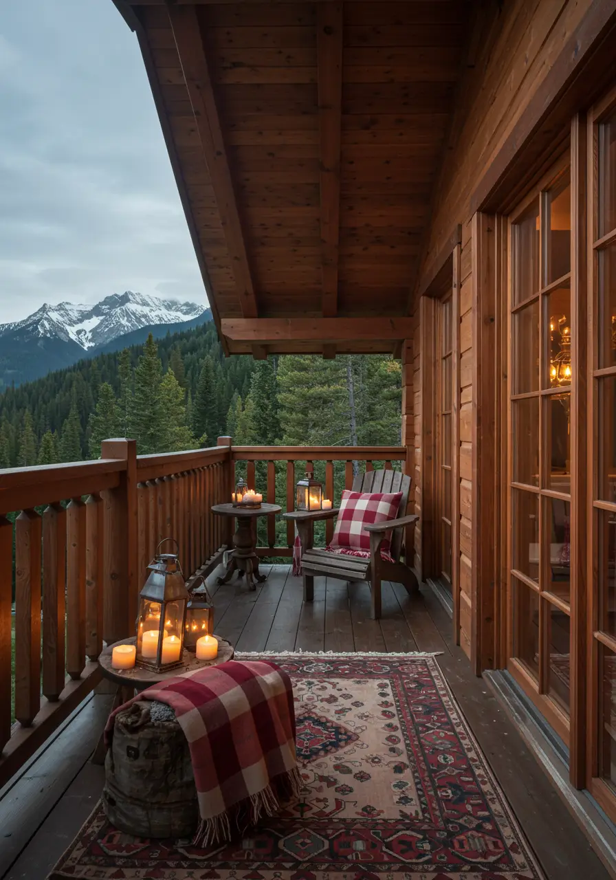 Bringing mountain cabin romance to urban living, this design creates a rustic, cozy atmosphere perfect for intimate winter evenings.