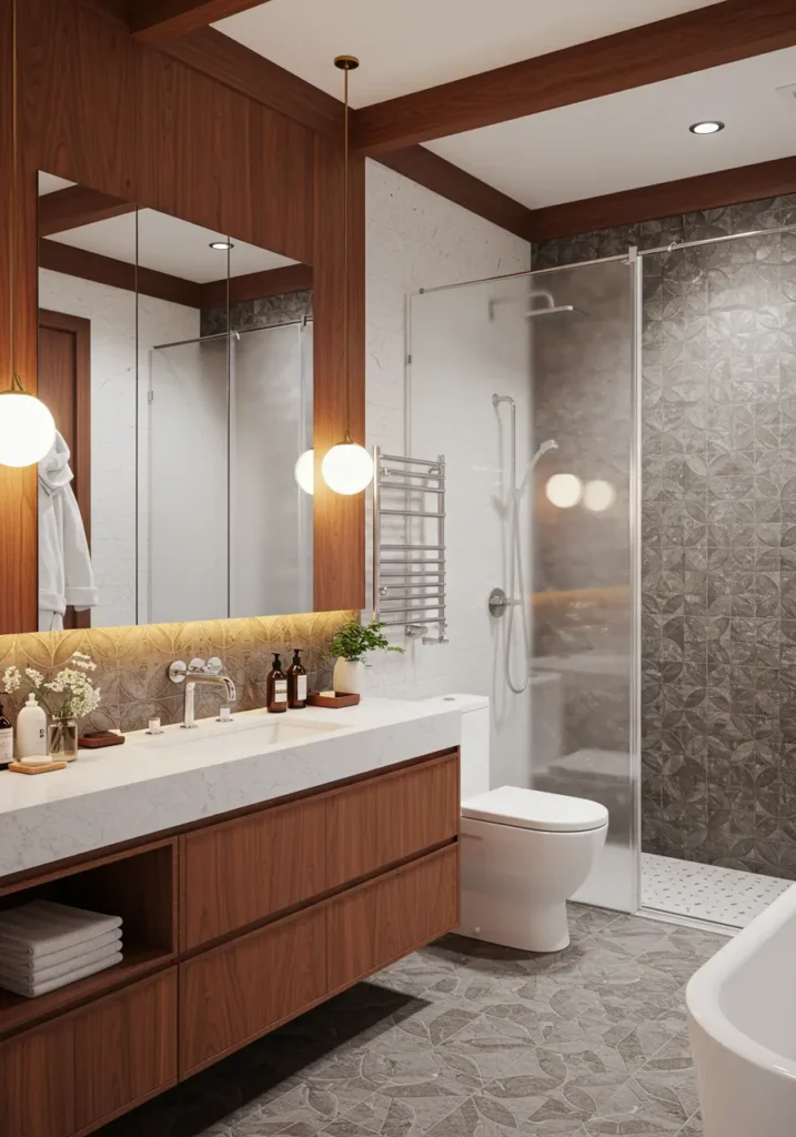 Celebrating the optimistic design of the 1950s and 60s, this concept features clean lines, geometric patterns, and warm wood tones. Perfect for homeowners who appreciate iconic design and want to bring retro sophistication to their modern lifestyle.