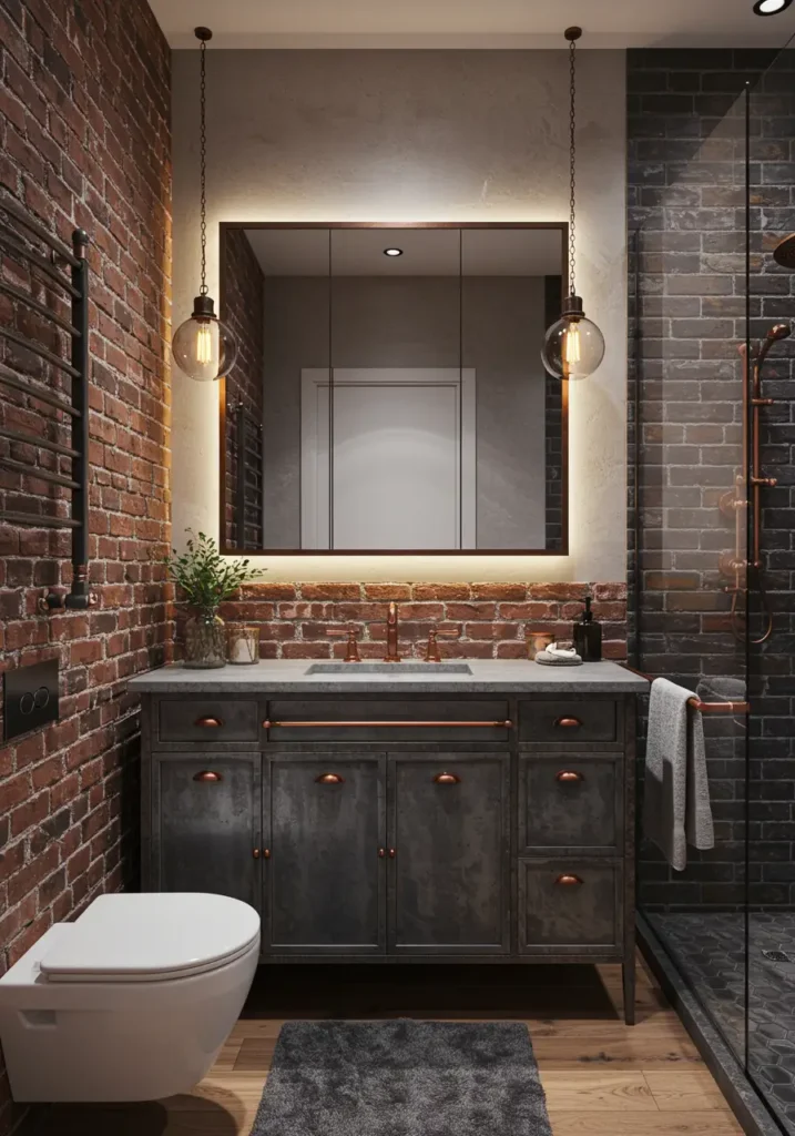 Merging the raw authenticity of converted industrial spaces with glamorous finishes, this design creates unexpected luxury within utilitarian elements.