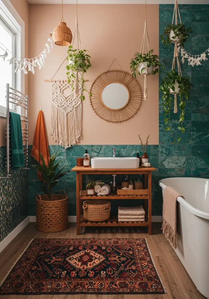 Channeling free-spirited bohemian vibes, this design uses rich textures, warm metallics, and eclectic patterns to create a globally-inspired sanctuary that feels both exotic and deeply personal.