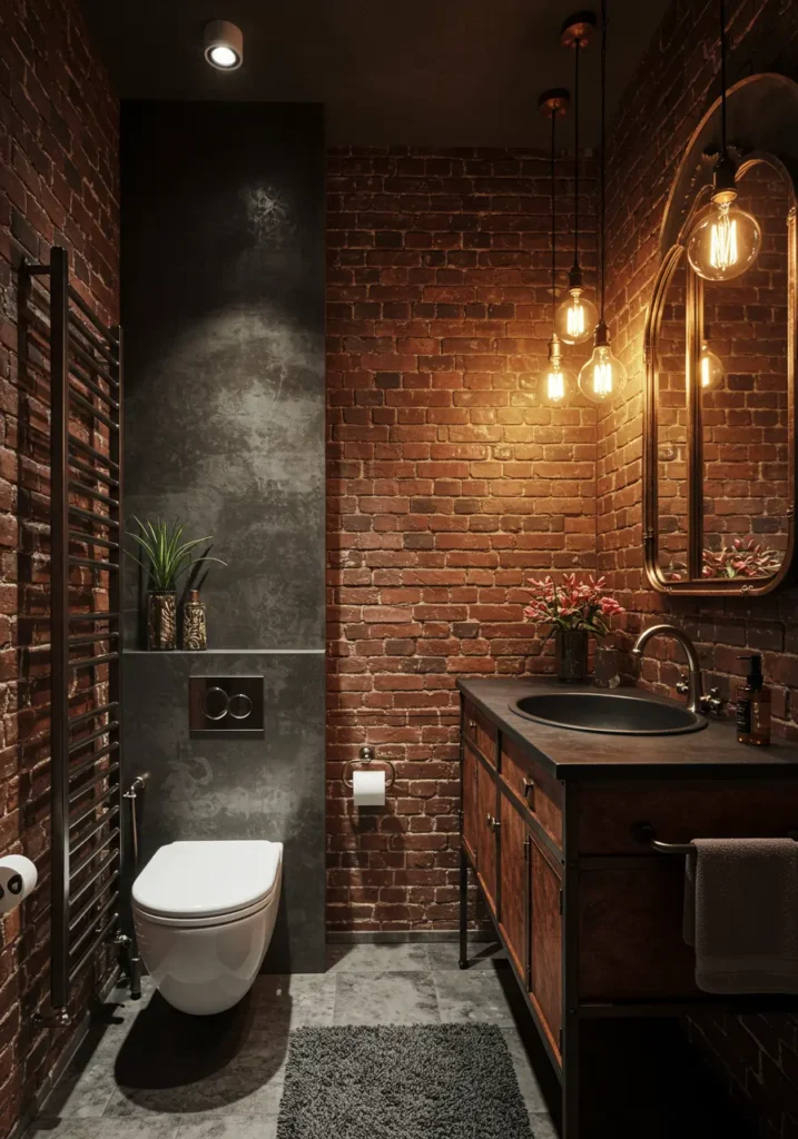 This design marries raw industrial elements with cathedral-inspired grandeur, creating an unexpected sanctuary. The concept appeals to those who appreciate the beauty in contrast - rough textures against refined metallics, creating a space that feels both grounded and ethereal.