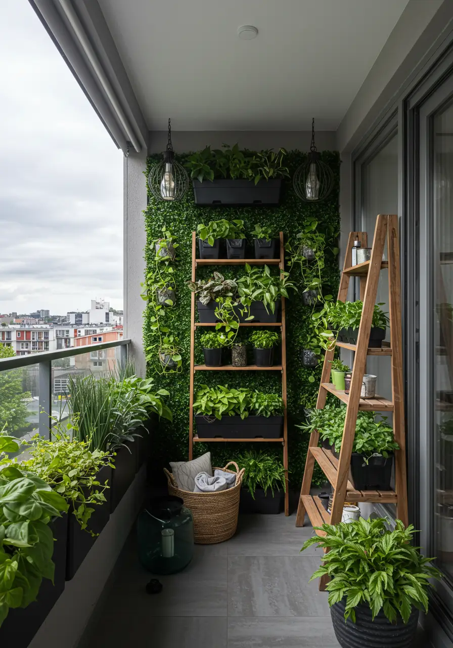 Inspired by the biophilic design movement and urban farming trends, this concept creates a living wall that transforms any balcony into a green sanctuary. The design maximizes vertical space while incorporating modern functionality for the plant-loving urbanite who craves nature in their concrete environment.