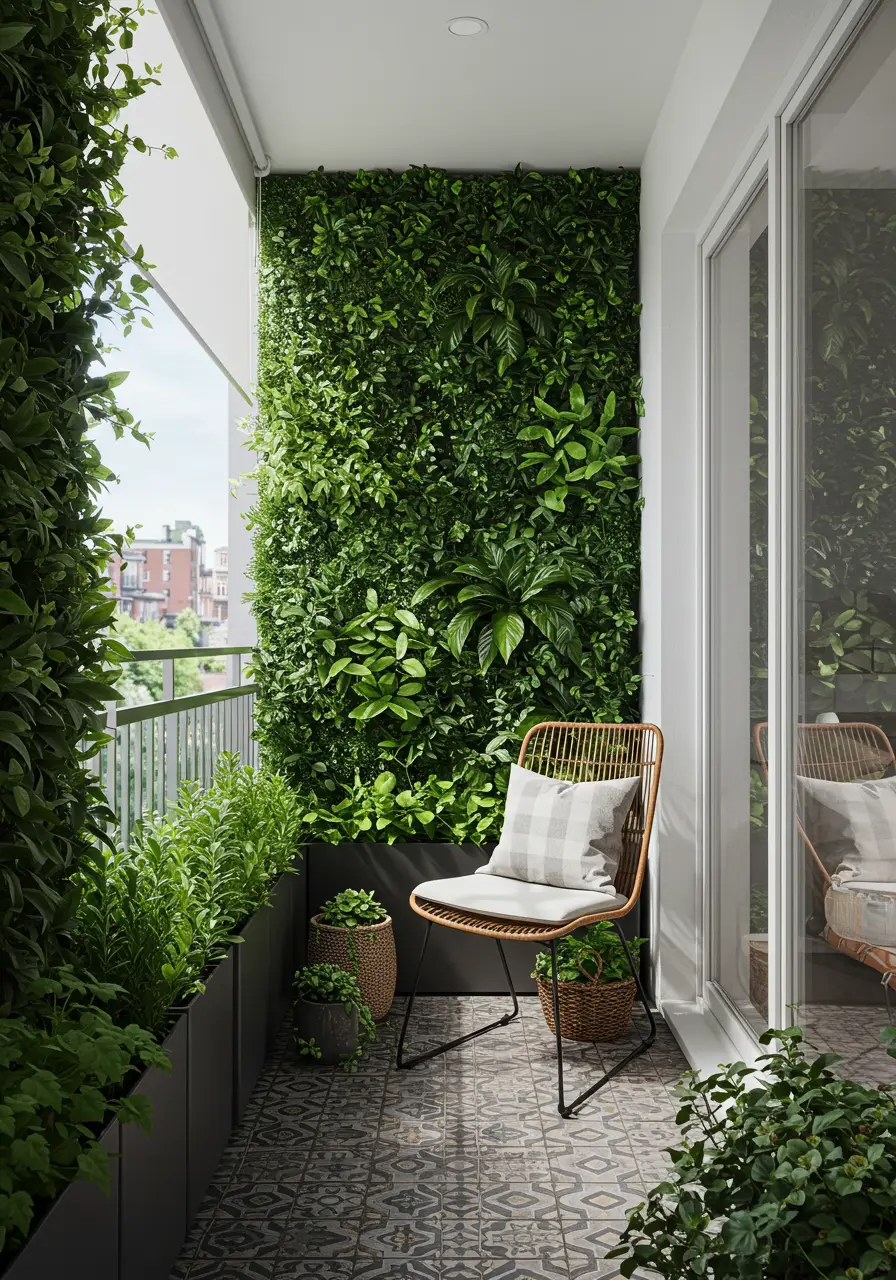 Inspired by Singapore's innovative vertical gardens, this concept maximizes greenery in minimal square footage, creating a living wall that purifies air and provides natural privacy.