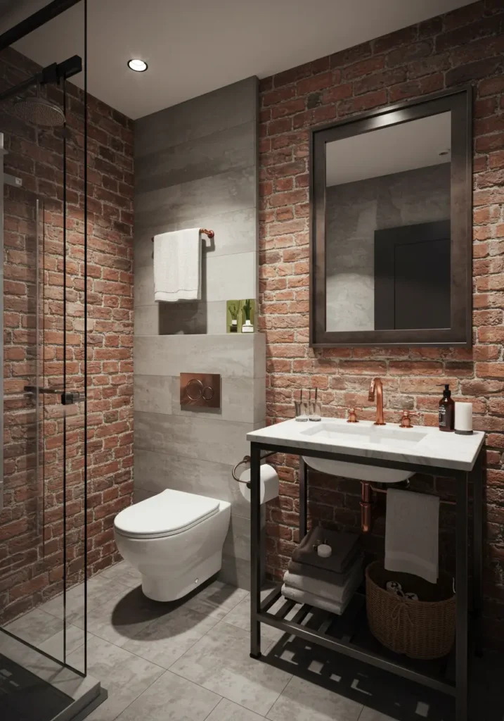 Celebrating raw urban aesthetics, this design transforms exposed pipes and concrete into sophisticated design elements. It's perfect for loft dwellers who appreciate authentic industrial character with refined touches.