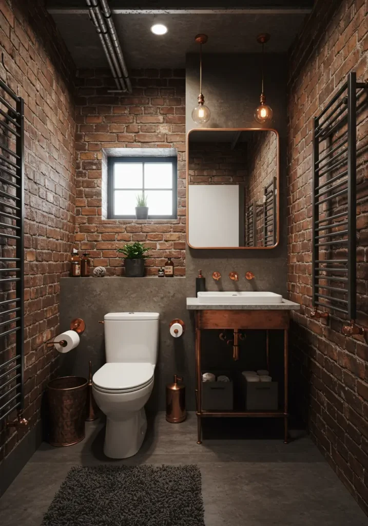 This concept transforms raw industrial elements into sophisticated design features, celebrating exposed materials and urban aesthetics while maintaining elegance and functionality.