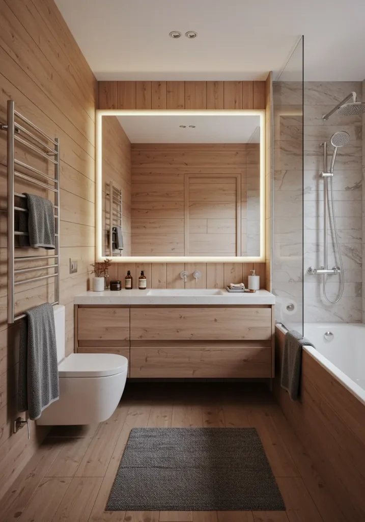 Embodying the Danish concept of hygge, this design creates ultimate coziness through natural materials and soft lighting. The inspiration comes from Scandinavian cabins where simplicity meets warmth, perfect for homeowners seeking a peaceful retreat from busy modern life.