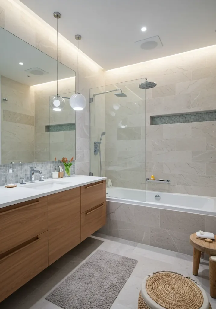 Drawing inspiration from upscale beach resorts and coastal living, this concept brings ocean tranquility indoors through natural textures and a soothing color palette. Ideal for homeowners who want to create a vacation-like retreat in their everyday space.