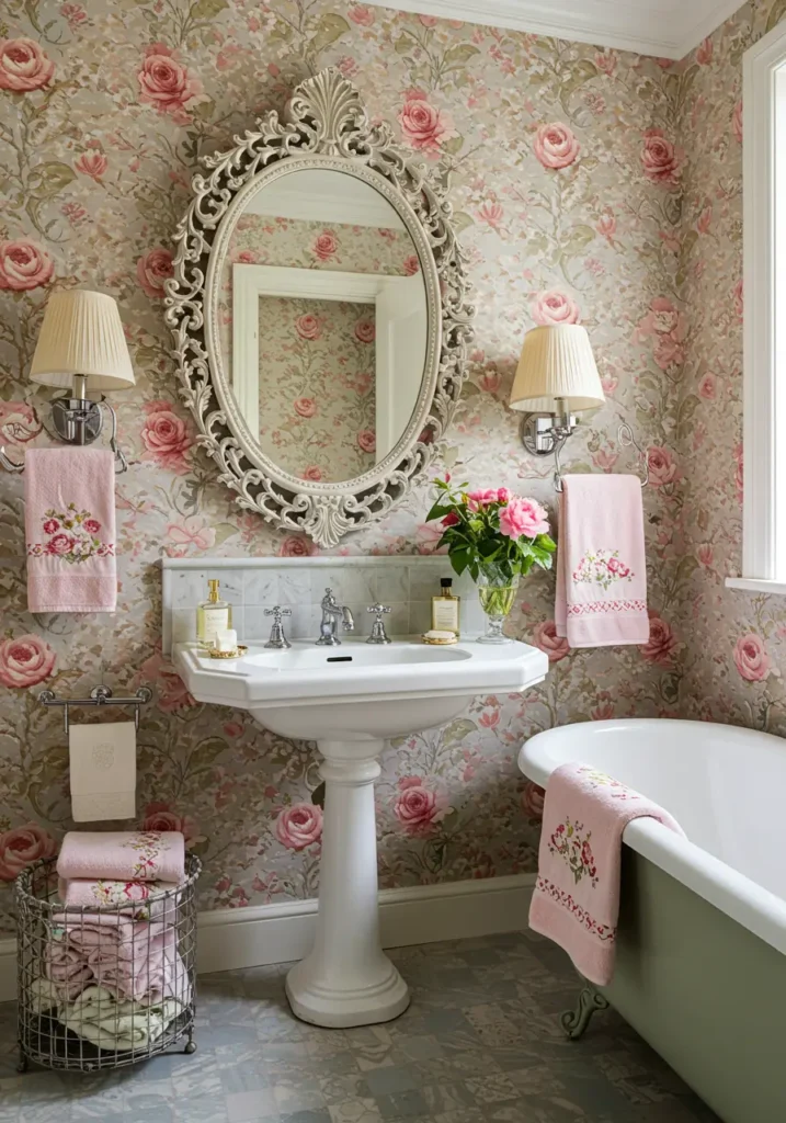 Drawing from the timeless beauty of English cottage gardens, this design brings floral abundance and romantic charm indoors through vintage-inspired patterns and soft, feminine touches.