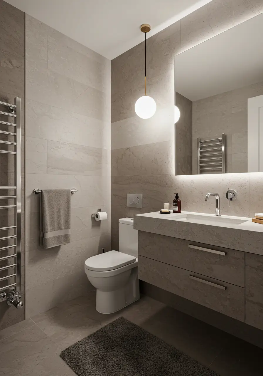 This design celebrates the interplay of textures within a monochromatic palette, proving that visual interest can be achieved through surface variation rather than color.