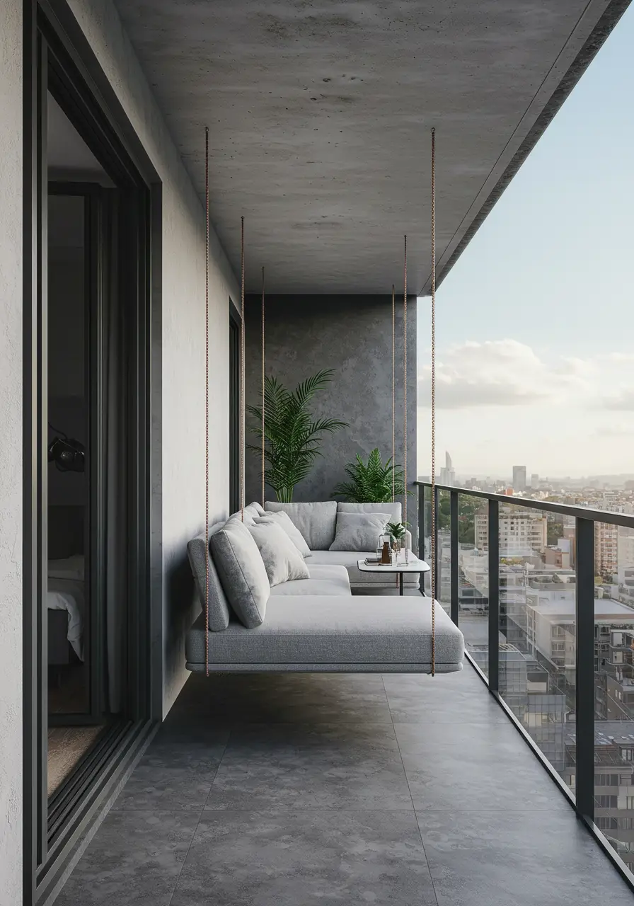 This innovative concept uses suspended and floating elements to maximize floor space while creating a sense of weightlessness and visual intrigue that supports mindful living practices.