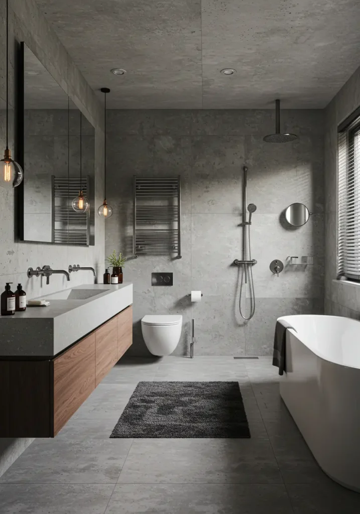 Inspired by converted industrial lofts and modern architecture, this concept embraces raw concrete and steel elements while maintaining warmth through strategic lighting and natural accents. Perfect for homeowners who appreciate stark beauty and architectural elements.