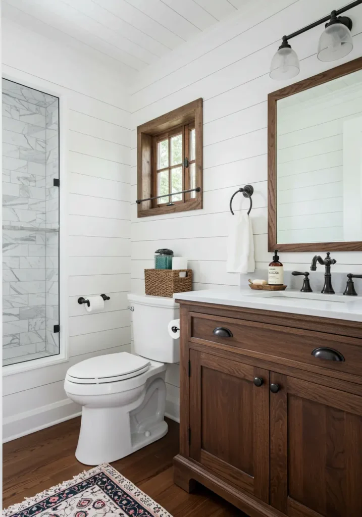 Combining the warmth of traditional farmhouse elements with contemporary clean lines, this design creates a fresh, inviting space that feels both timeless and current.