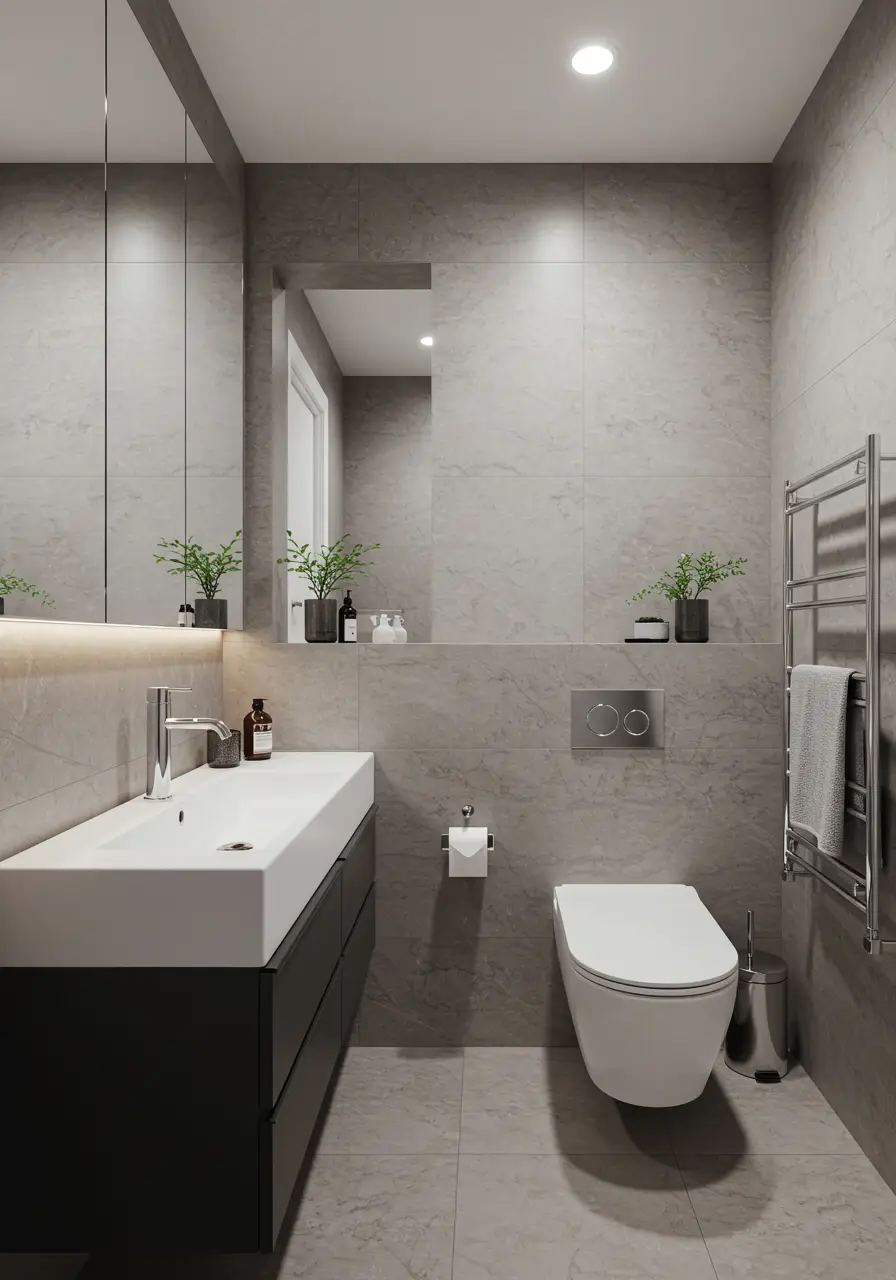 Embodying the "less is more" philosophy with premium materials and flawless execution, this powder room achieves ultimate sophistication through careful proportion, hidden technology, and the highest quality finishes that speak to discerning taste.