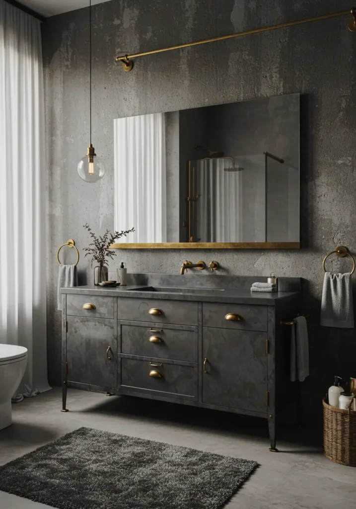 This concept merges the raw authenticity of industrial design with luxurious materials, creating a sophisticated urban sanctuary that celebrates both form and function.