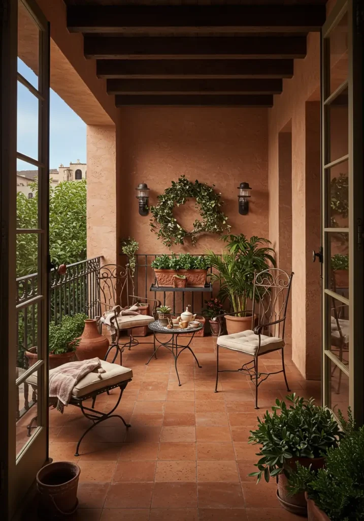 Drawing from the sun-soaked terraces of Santorini and the rustic charm of Tuscan villas, this design captures the essence of Mediterranean living with warm earth tones and natural textures.