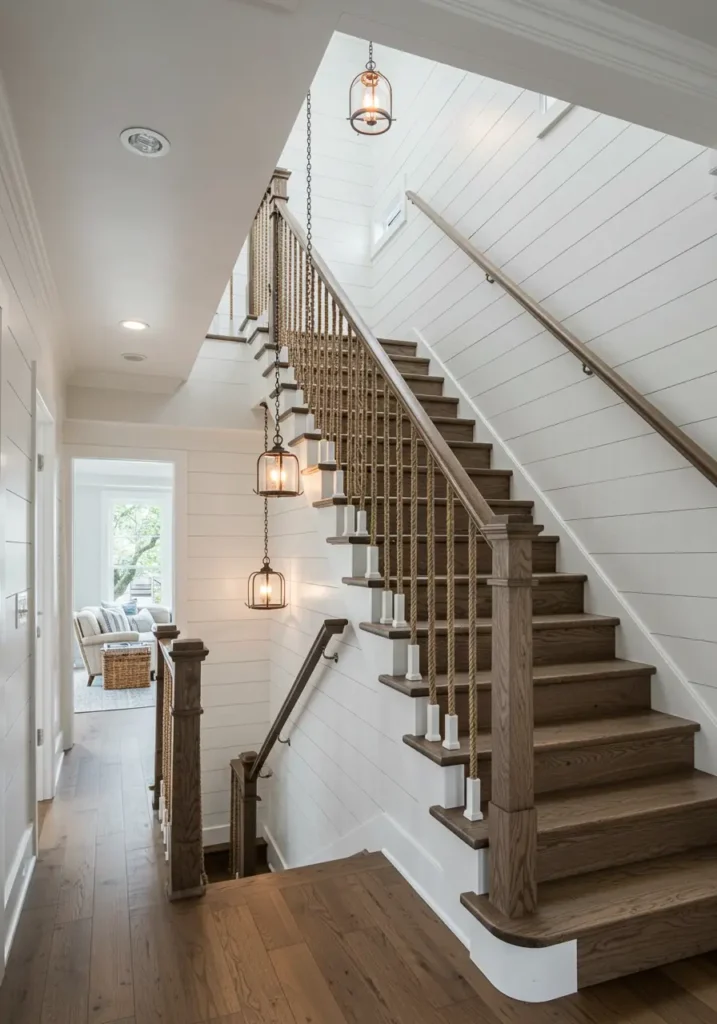 Bring the serene beauty of coastal living indoors with weathered materials and ocean-inspired colors that create a relaxing transition to your basement retreat.