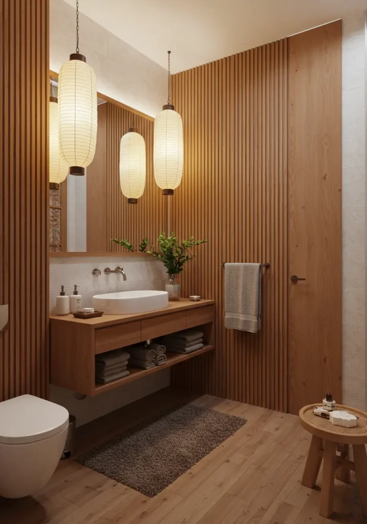 Inspired by traditional Japanese design principles, this concept creates a serene, meditative space using natural materials, clean lines, and a neutral color palette that promotes peace and mindfulness.