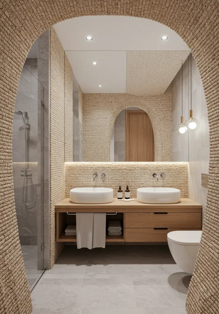 This concept celebrates traditional weaving techniques through three-dimensional textile installations that create an enveloping, cocoon-like atmosphere while maintaining functionality.