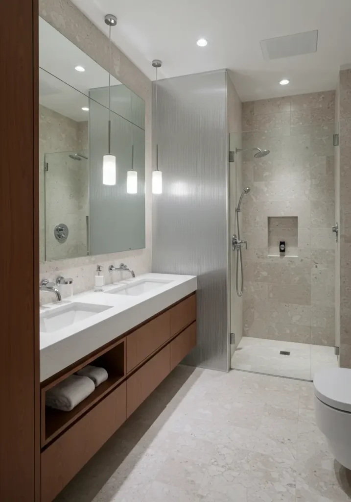 This concept transforms the bathroom into a living art piece through carefully designed kinetic elements that respond to movement and create ever-changing visual experiences.
