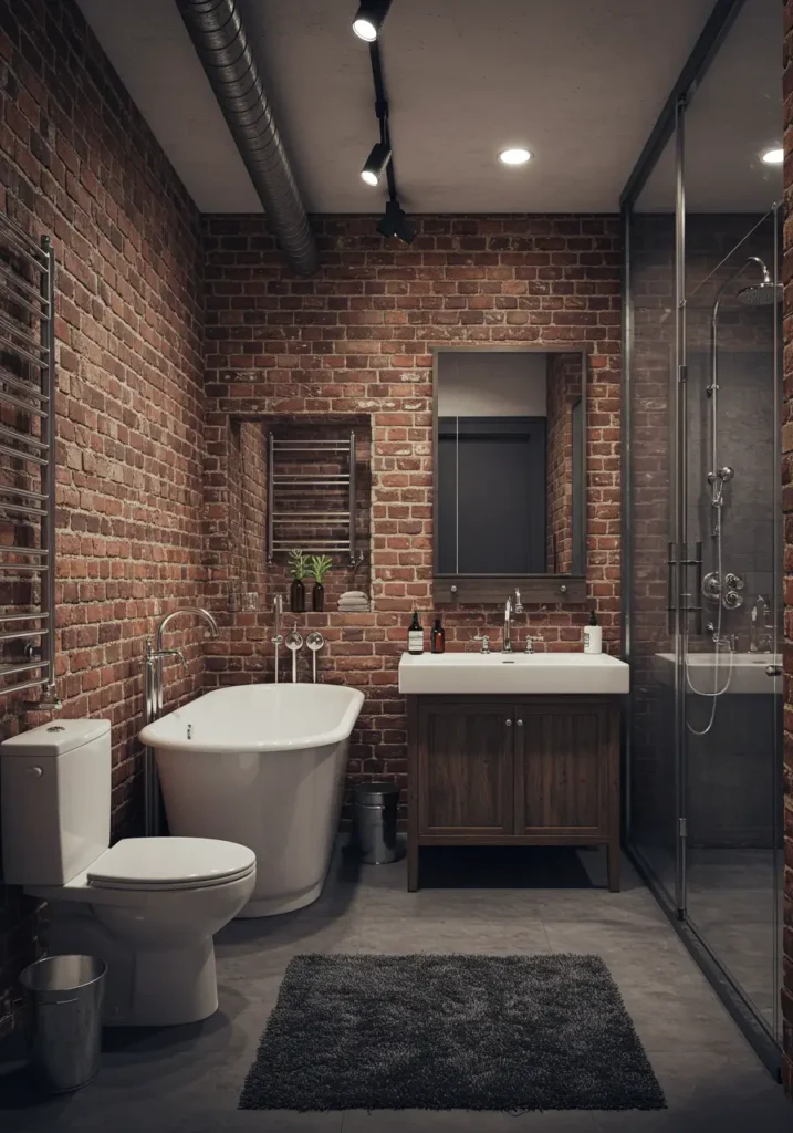2. Industrial Chic Loft Bathroom