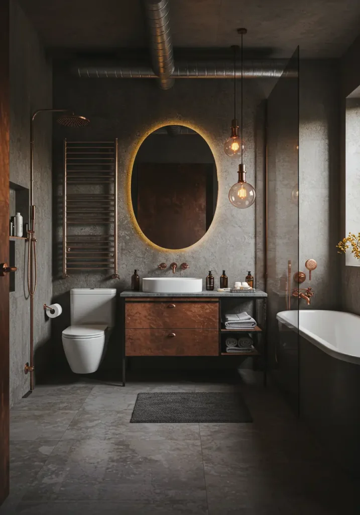 Drawing from converted warehouse aesthetics, this design celebrates raw materials while incorporating luxurious finishes. It's perfect for urban professionals who appreciate authenticity merged with sophistication, creating a space that feels both grounded and refined.
