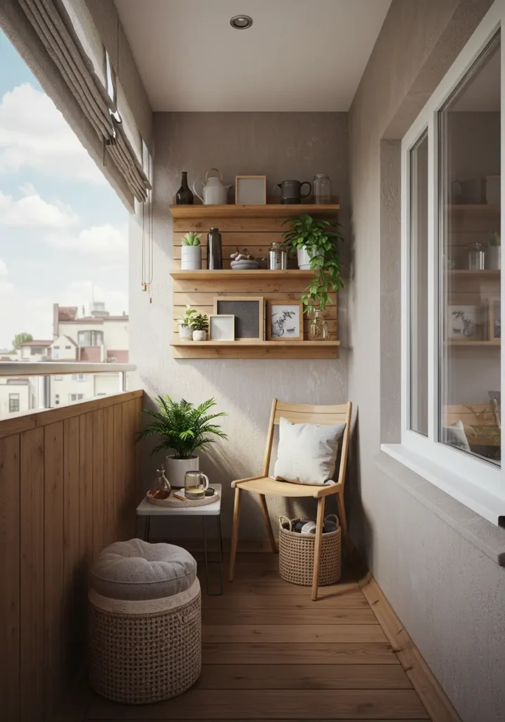 Embrace the Danish concept of "hygge" in this serene balcony design that prioritizes simplicity, functionality, and connection with nature. Perfect for urban dwellers seeking tranquility amidst city chaos.