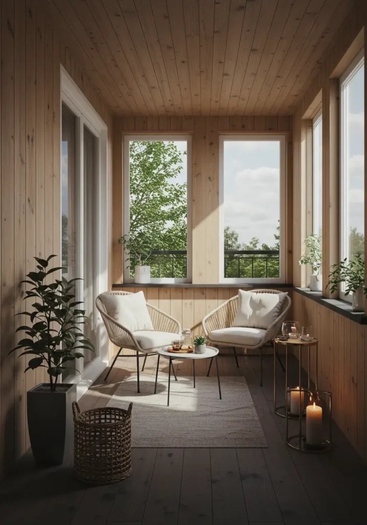 Inspired by Danish hygge and Swedish lagom philosophies, this design emphasizes simplicity, functionality, and connection with nature. The space promotes mindful living and peaceful contemplation.