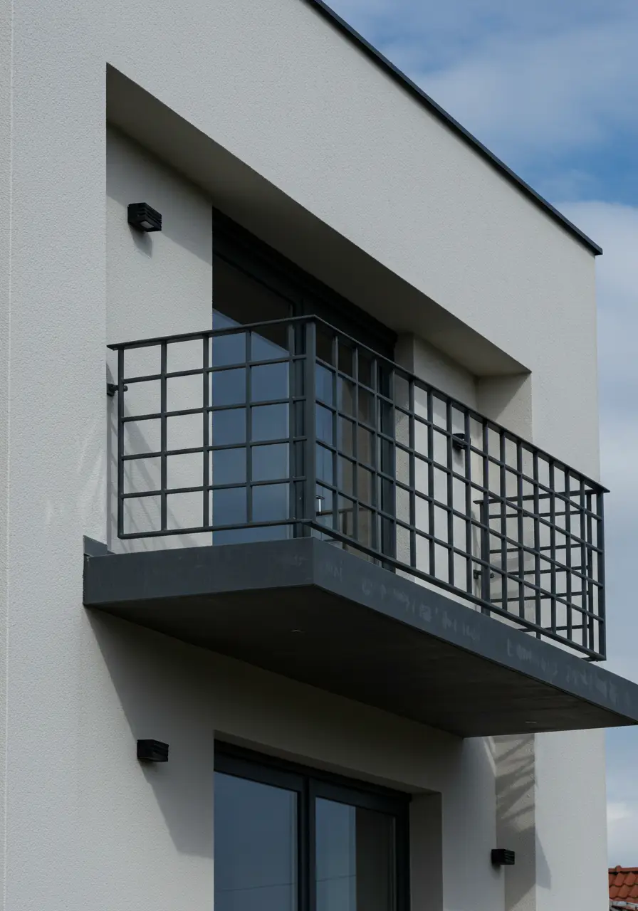 Modern architecture meets mathematical precision in this grid-inspired design. The concept transforms basic iron bars into a striking contemporary statement that doubles as functional art.