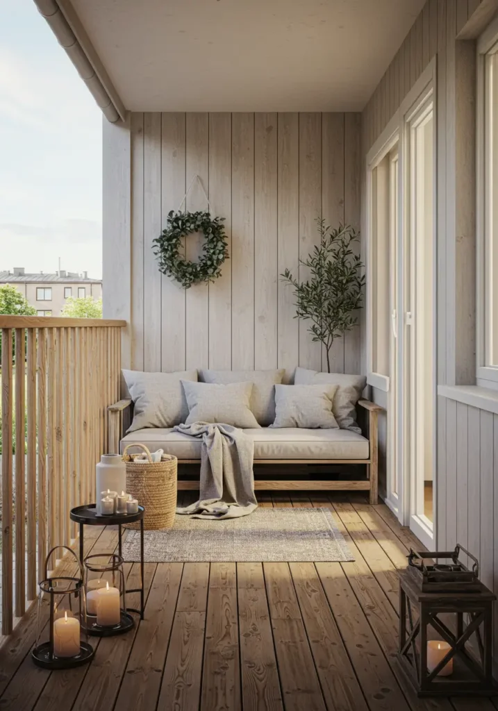 Embracing the Danish concept of hygge, this design creates a cozy, minimalist retreat focused on comfort, natural materials, and the simple pleasure of outdoor moments.