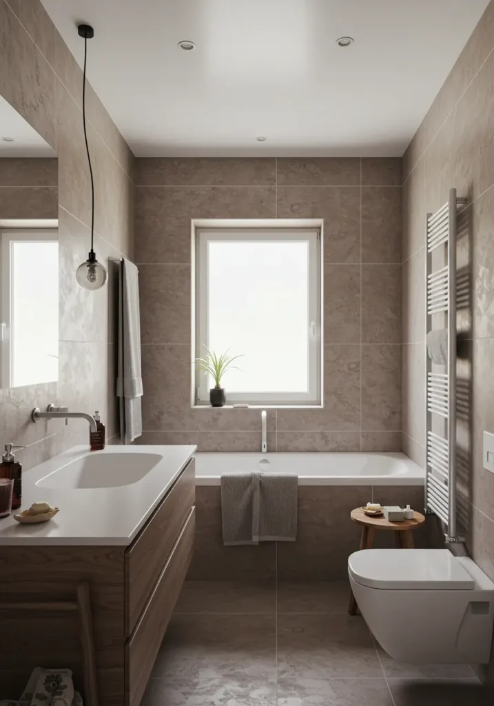 Inspired by Nordic wellness traditions and hygge philosophy, this design creates a serene, minimalist retreat focused on natural materials, clean lines, and functional beauty that promotes relaxation and mindfulness.