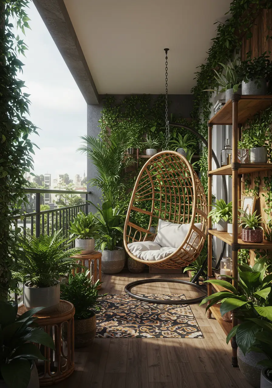 For the plant-obsessed urbanite, this vertical garden paradise transforms a concrete balcony into a lush greenhouse where every inch celebrates nature's beauty.