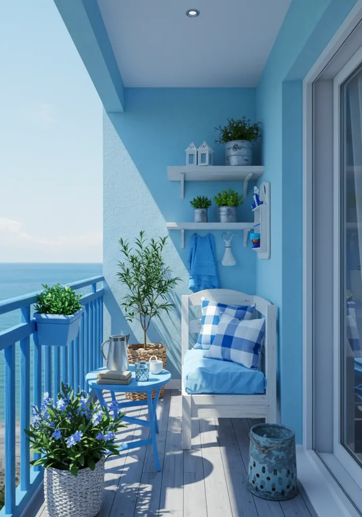Transport yourself to the Greek islands with this fresh, breezy design that captures the essence of coastal living through azure blues, crisp whites, and natural textures reminiscent of seaside villages.