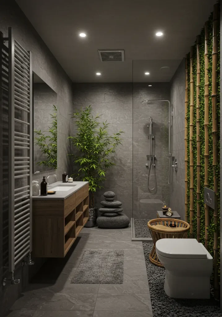 Drawing inspiration from Japanese philosophy and design principles, this concept creates a meditative space that emphasizes simplicity, natural materials, and the beauty of negative space. The design promotes mindfulness and tranquility through careful curation of elements.