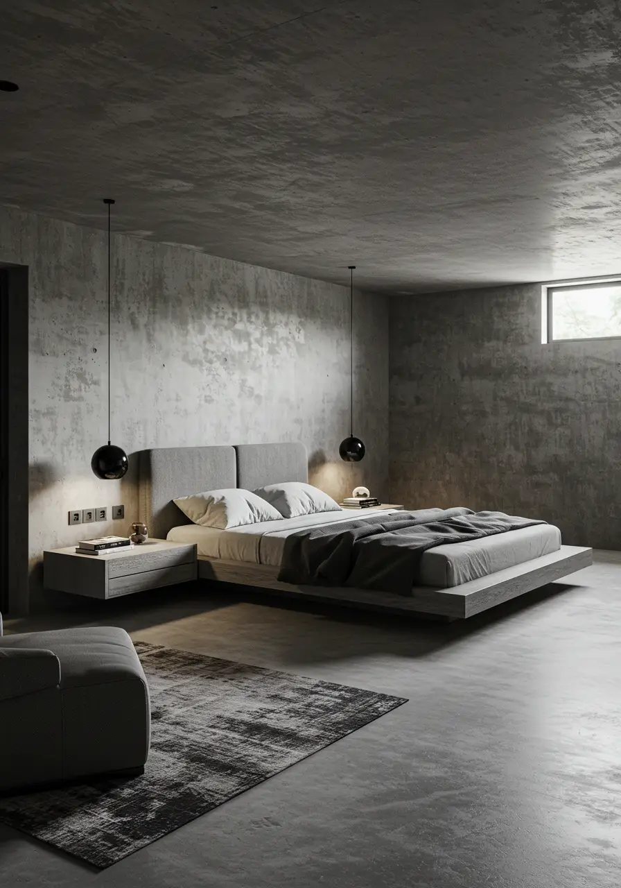 Embracing the cave-like nature of basements while maintaining sleek modernity, this design creates a sophisticated monochromatic retreat that feels both grounding and luxurious.