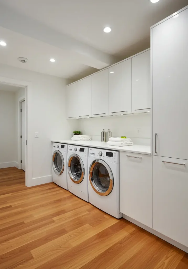 Influenced by Japanese design principles, this concept creates a serene, clutter-free environment that transforms laundry from a chore into a meditative practice.