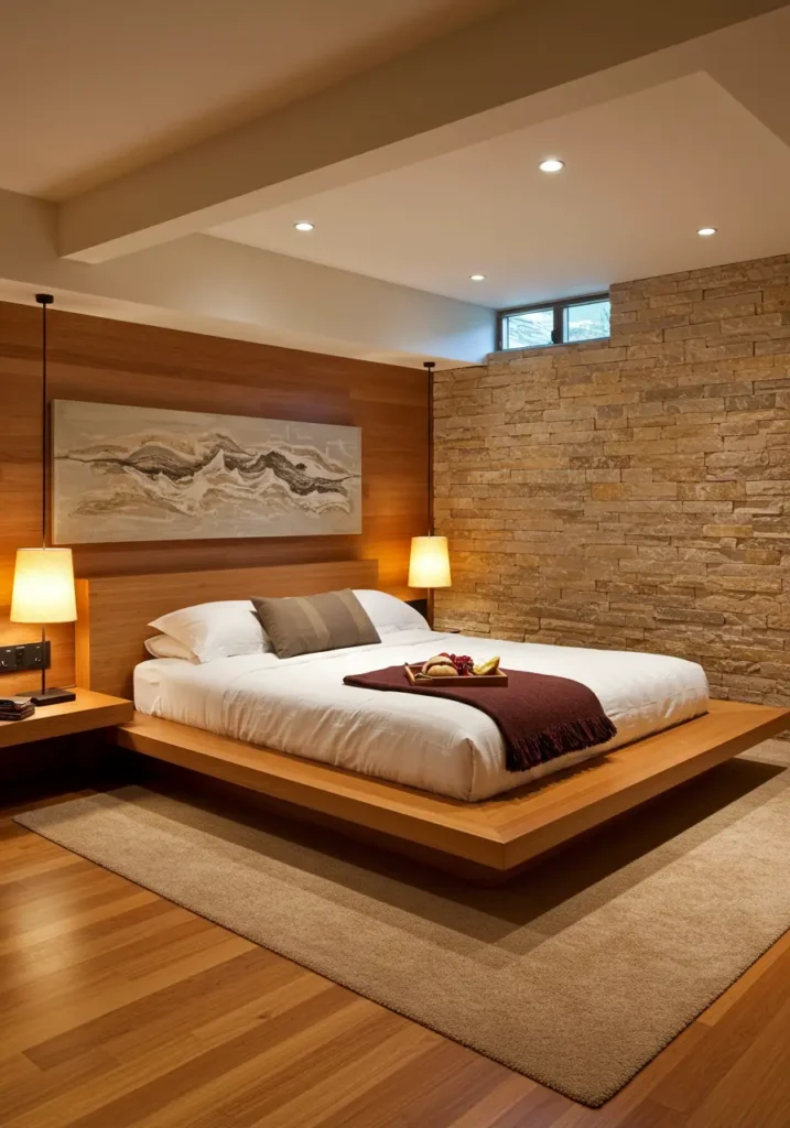 Blending Japanese minimalism with contemporary luxury, this design creates a peaceful retreat focused on balance, natural materials, and sophisticated simplicity.