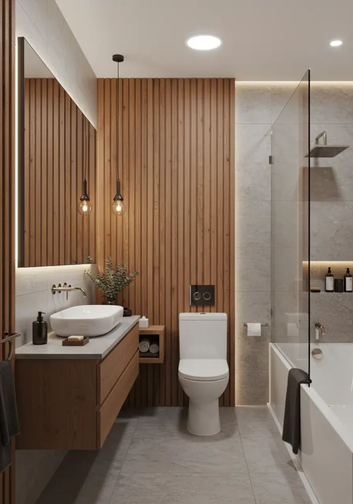Inspired by Nordic design principles and Japanese minimalism, this concept creates a serene, spa-like atmosphere using clean lines, natural materials, and a carefully curated color palette that promotes relaxation and mindfulness.
