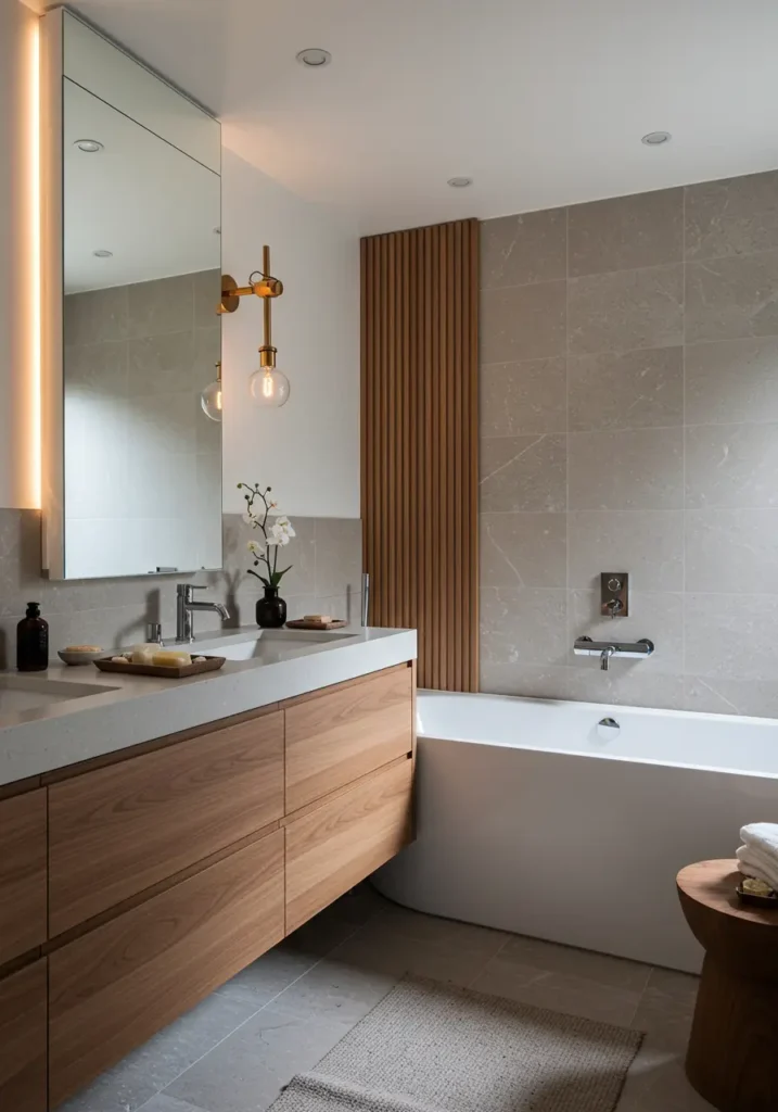Inspired by Swedish spa culture and hygge philosophy, this design emphasizes natural materials, clean lines, and cozy textures for ultimate relaxation.