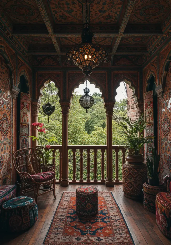 This design celebrates artistic expression and global influences, creating a vibrant space that tells stories through carefully curated textures, colors, and cultural artifacts.