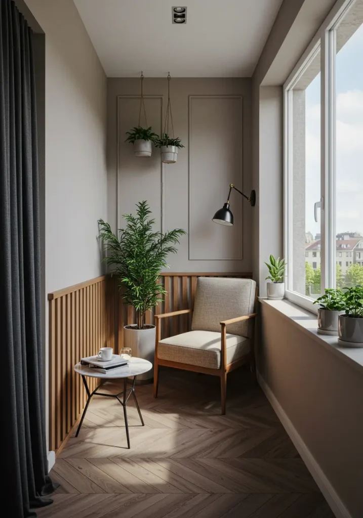 Achieve architectural perfection with this ultra-modern balcony design that prioritizes clean lines, geometric forms, and spatial harmony. Inspired by Japanese minimalism and Swiss design principles, this concept demonstrates that less truly can be more.