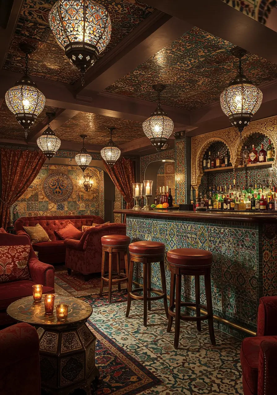 Embracing eclectic global influences with rich textures, vibrant patterns, and collected treasures that create a worldly atmosphere.