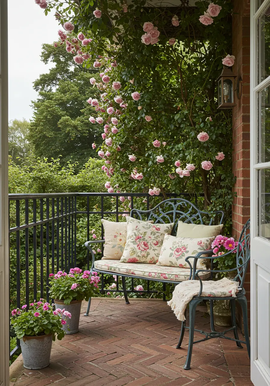 Channeling the charm of English countryside cottages, this romantic design creates a floral paradise where afternoon tea and garden books feel perfectly at home.