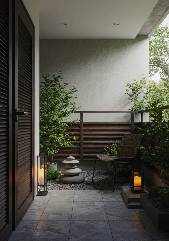 Create a tranquil meditation sanctuary that embodies the principles of Japanese garden design and mindful living. Drawing inspiration from traditional temple gardens and modern wellness spaces, this design promotes inner peace and contemplative moments in urban chaos.