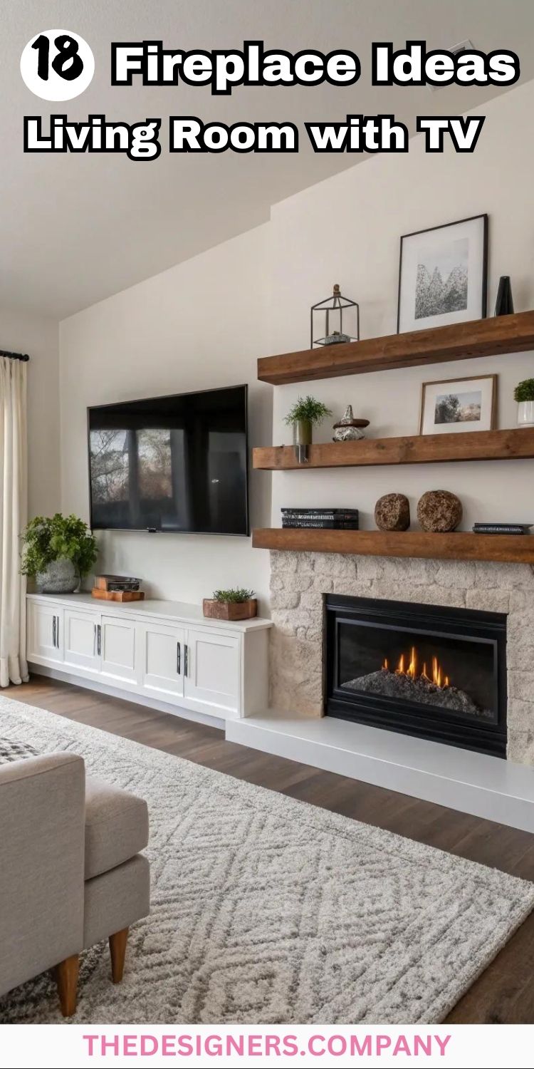 Fireplace Ideas Living Room with TV: 18 Stylish Designs for Cozy Spaces