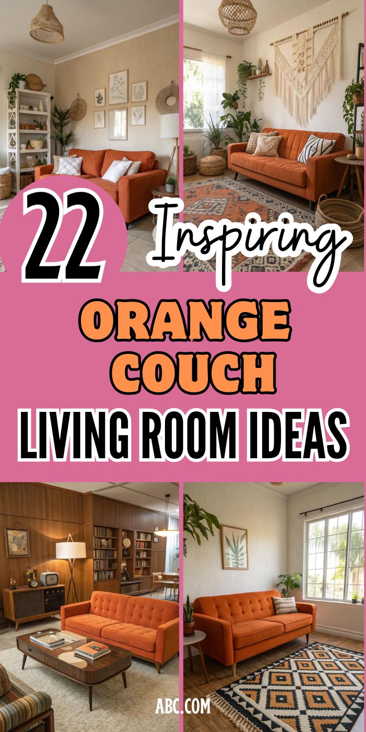 Orange Couch Living Room Ideas: 22 Inspiring Ideas to Complement Your Couch